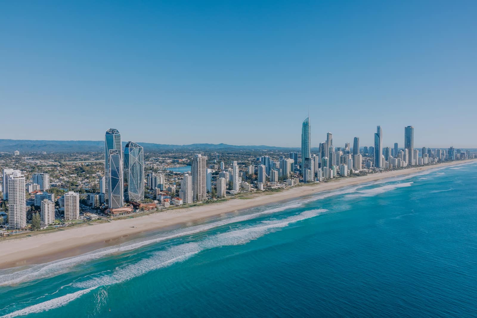 Surfers Paradise skyline and beach, Gold Coast process server coverage area